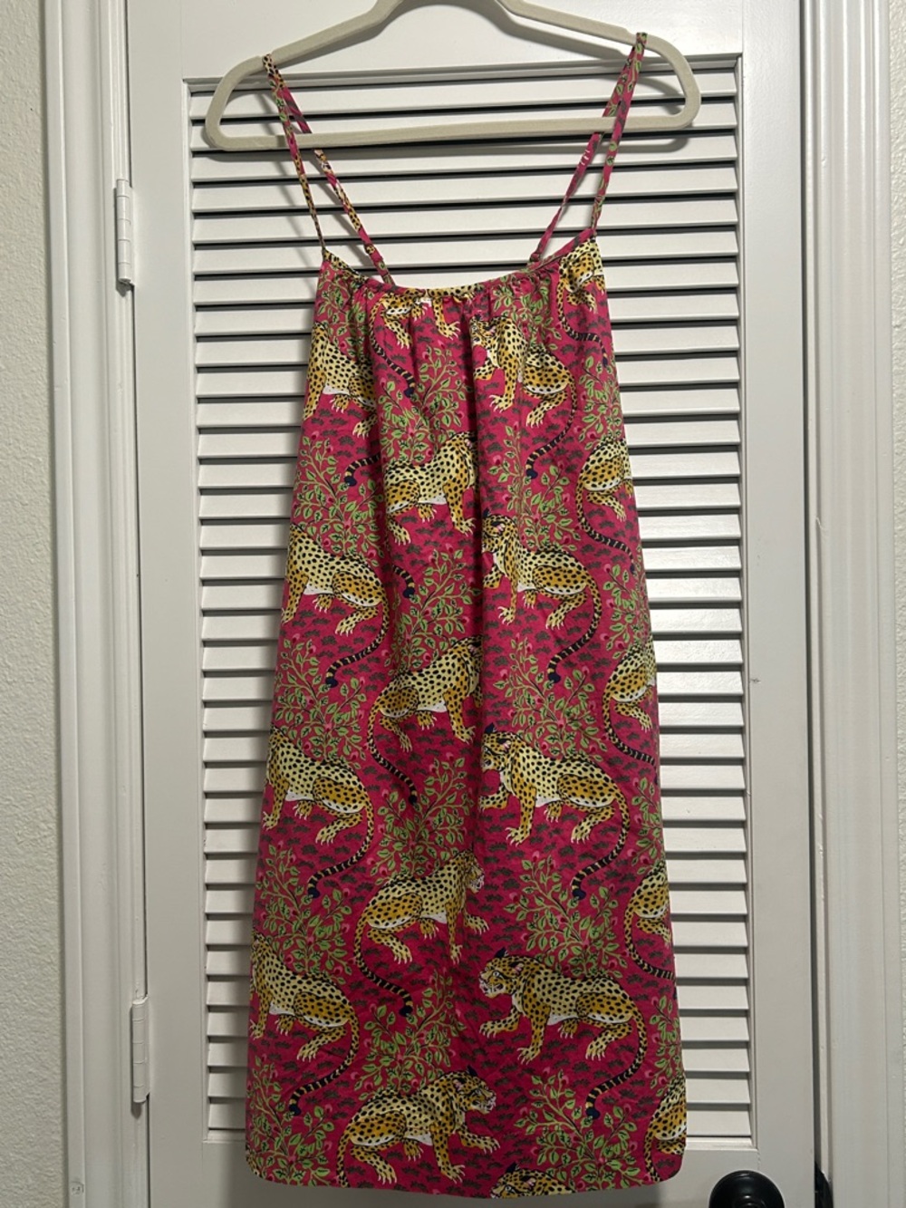 Printfresh Bagheera Hot Pink Cheetah/Leopard Cami Gown/Dress, Size Medium